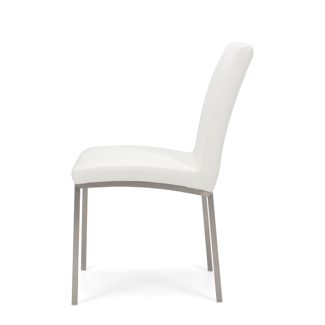 Bristol Chair PU White with Stainless Legs image 2